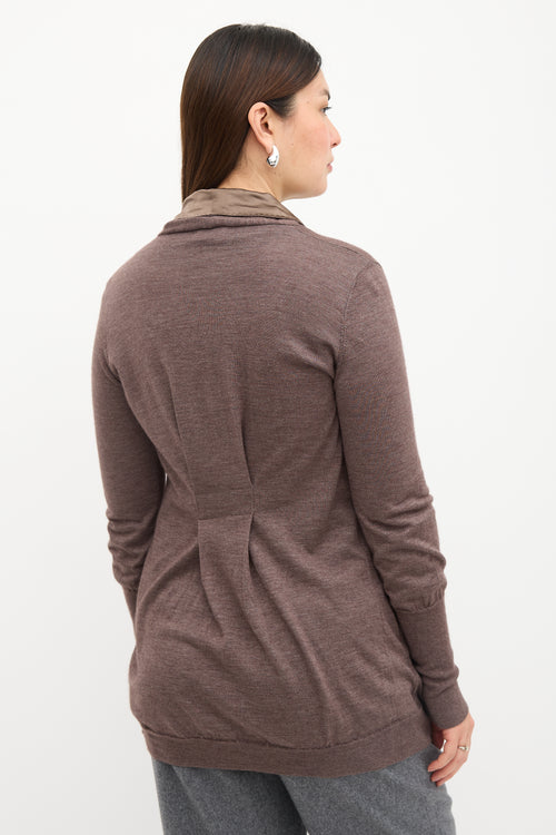 Brunello Cucinelli Cashmere & Silk Shawl Cardigan