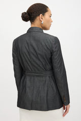 Brunello Cucinelli Chambray Belted Blazer