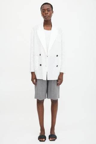 Brunello Cucinelli Chiffon Double Breasted Blazer