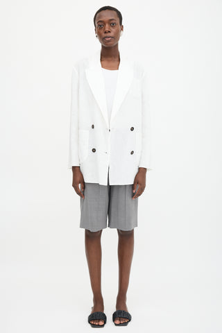 Brunello Cucinelli Chiffon Double Breasted Blazer