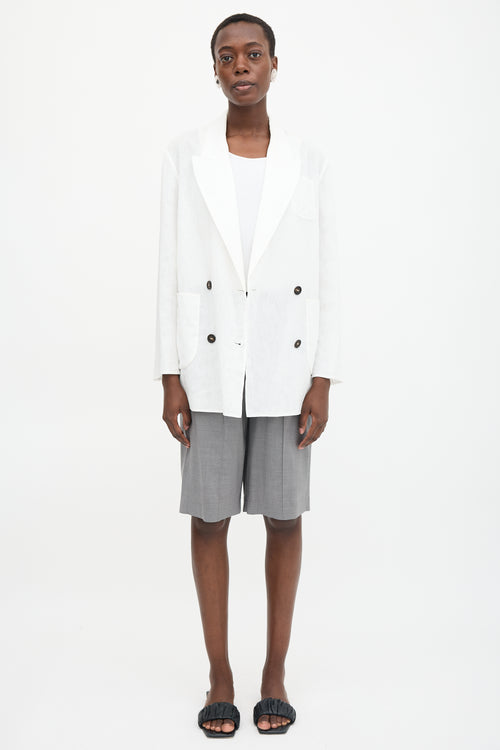 Brunello Cucinelli Chiffon Double Breasted Blazer