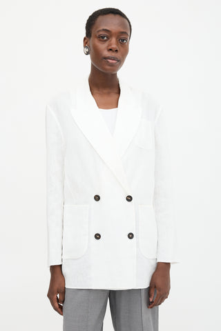 Brunello Cucinelli Chiffon Double Breasted Blazer