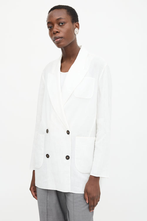 Brunello Cucinelli Chiffon Double Breasted Blazer