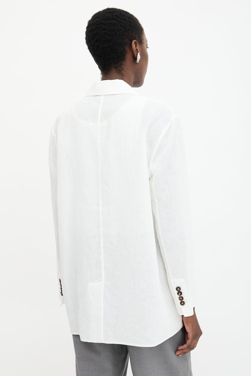 Brunello Cucinelli Chiffon Double Breasted Blazer