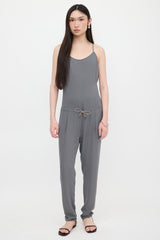 Brunello Cucinelli Crepe Tapered Leg Jumpsuit