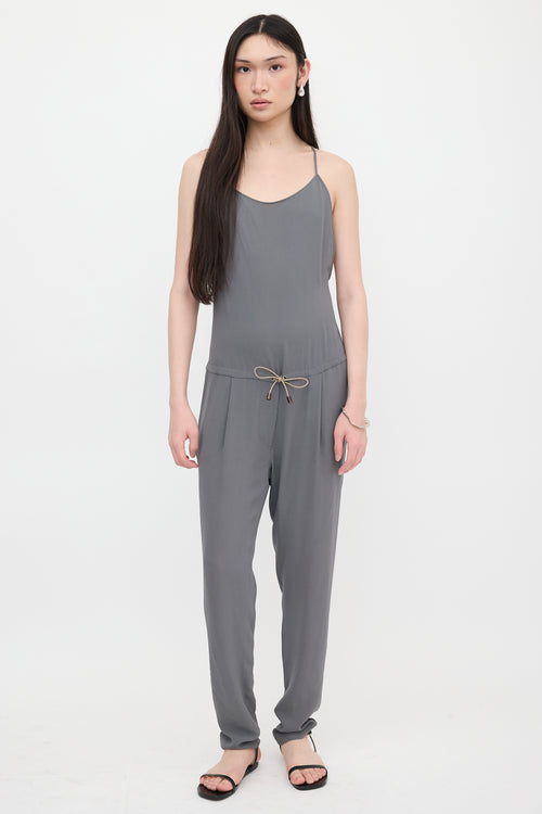 Brunello Cucinelli Crepe Tapered Leg Jumpsuit