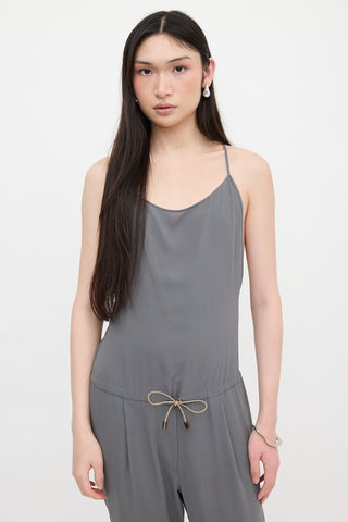 Brunello Cucinelli Crepe Tapered Leg Jumpsuit