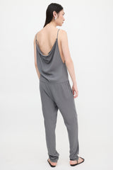 Brunello Cucinelli Crepe Tapered Leg Jumpsuit