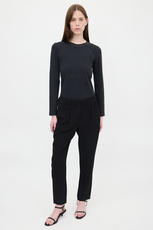 Brunello Cucinelli Crepe Tapered Leg Trouser