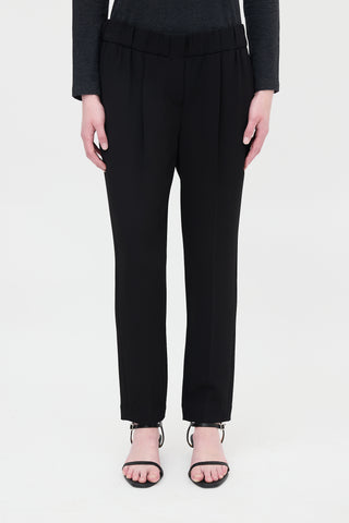 Brunello Cucinelli Crepe Tapered Leg Trouser