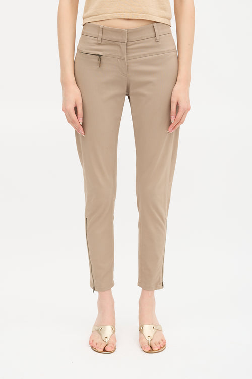 Brunello Cucinelli Cropped Slim Leg Zip Trouser