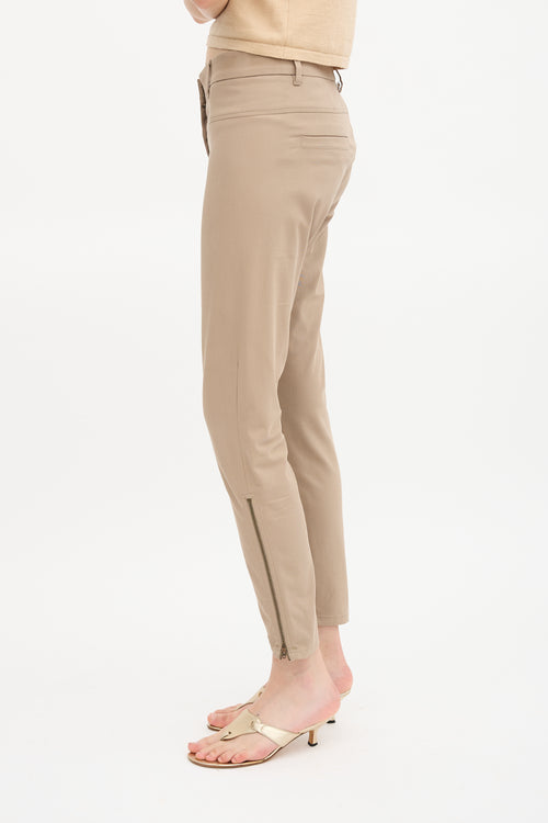 Brunello Cucinelli Cropped Slim Leg Zip Trouser