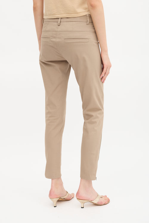 Brunello Cucinelli Cropped Slim Leg Zip Trouser
