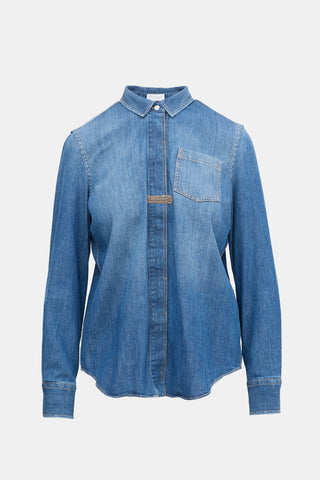 Brunello Cucinelli Denim Monili Shirt