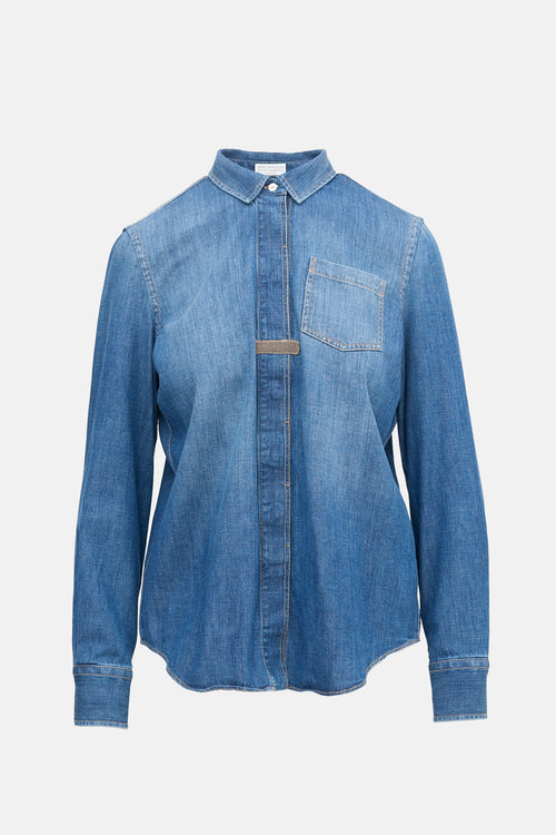 Brunello Cucinelli Denim Monili Shirt