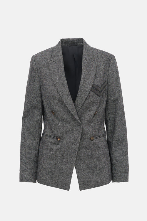 Brunello Cucinelli Donegal Wool & Cashmere Blazer