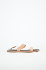 Brunello Cucinelli Leather Glitter Sandal