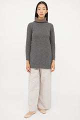 Brunello Cucinelli Grey Cashmere Long Sleeve Sweater