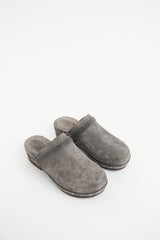Brunello Cucinelli Grey Suede Monili  Clog
