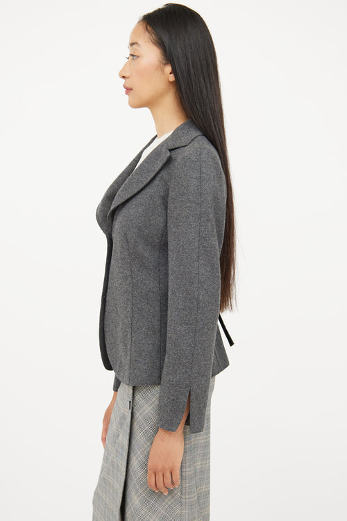 Brunello Cucinelli Grey Wool Long Sleeve Blazer