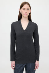 Brunello Cucinelli Jersey Monili Long Sleeve Top
