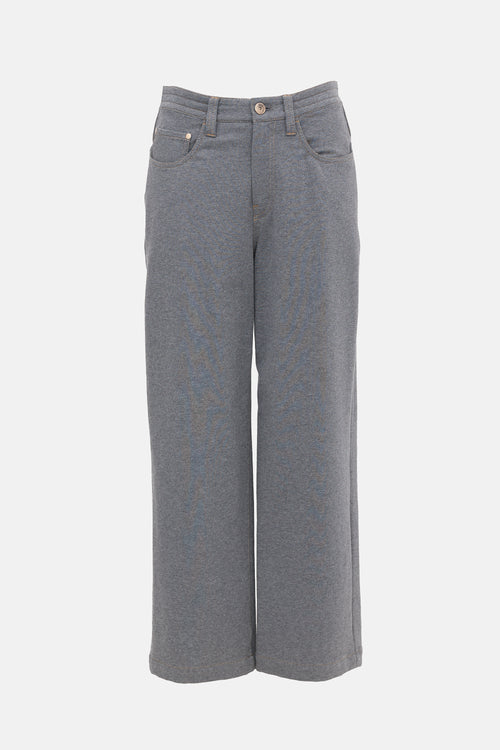 Brunello Cucinelli Jersey Monili Wide Leg Pant