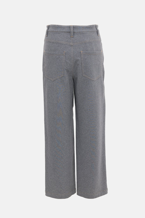 Brunello Cucinelli Jersey Monili Wide Leg Pant