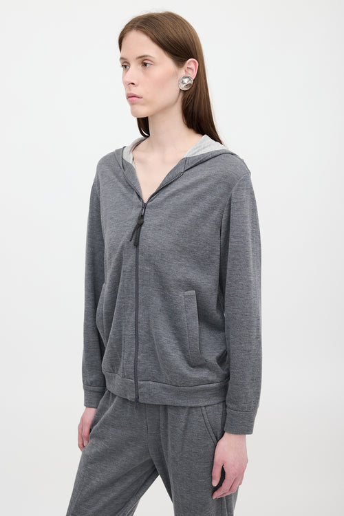 Brunello Cucinelli Jersey Zip Up Hoodie