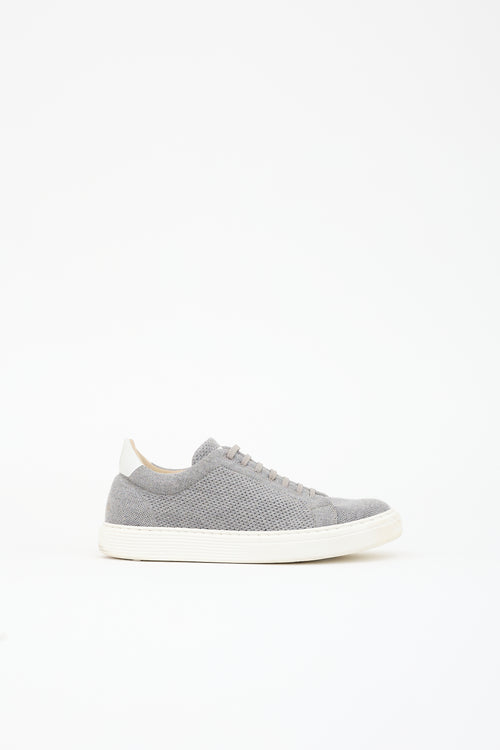 Brunello Cucinelli Knit Lace Up Sneaker