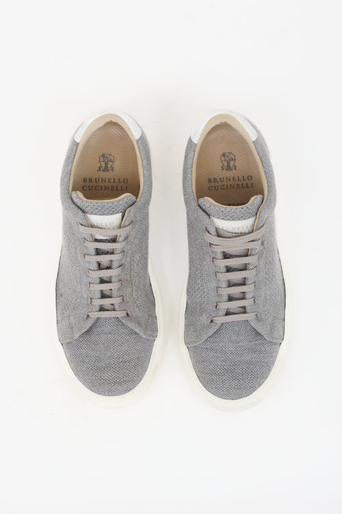 Brunello Cucinelli Knit Lace Up Sneaker