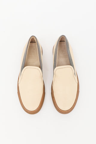Brunello Cucinelli Leather Monili Slip On Sneaker