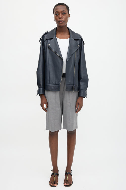 Brunello Cucinelli Leather Biker Jacket