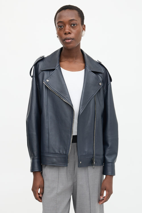 Brunello Cucinelli Leather Biker Jacket