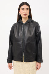 Brunello Cucinelli Leather Hooded Jacket
