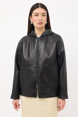 Brunello Cucinelli Leather Hooded Jacket