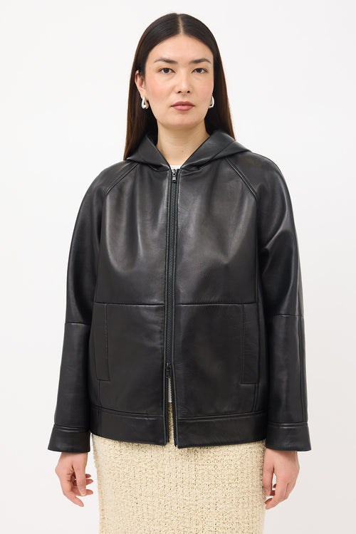Brunello Cucinelli Leather Hooded Jacket