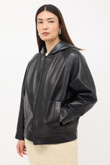 Brunello Cucinelli Leather Hooded Jacket