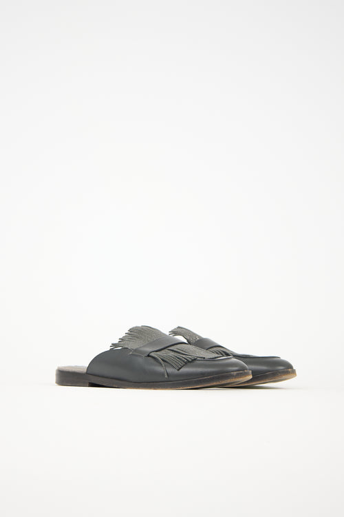 Brunello Cucinelli Leather Monili Mule