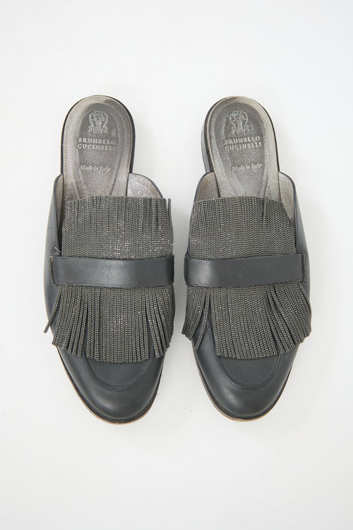 Brunello Cucinelli Leather Monili Mule