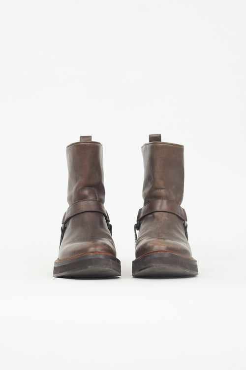 Brunello Cucinelli Leather Monili Harness Boot