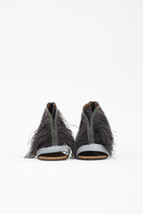 Brunello Cucinelli Leather & Feather Monili Sandal