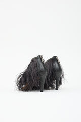Brunello Cucinelli Leather & Feather Monili Sandal