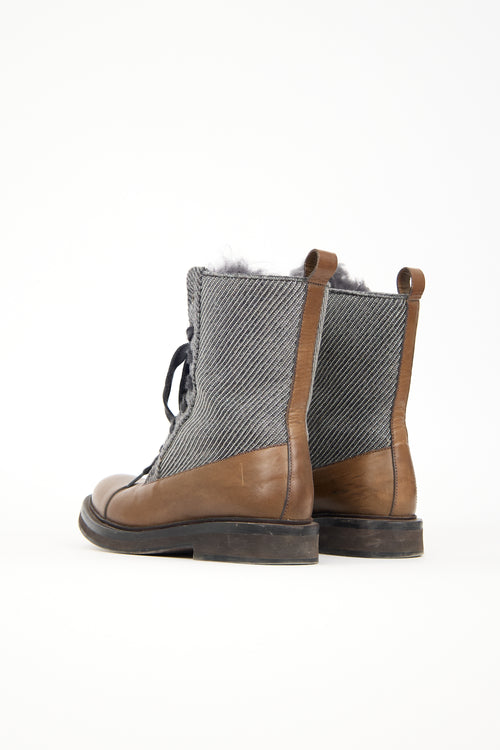 Brunello Cucinelli Leather & Fur Monili Boot