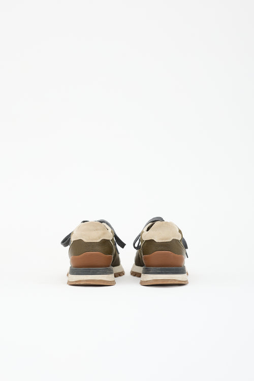Brunello Cucinelli Leather & Suede Monili Sneaker