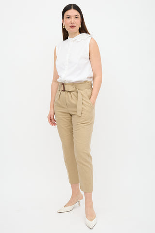 Brunello Cucinelli Linen Belted Pant