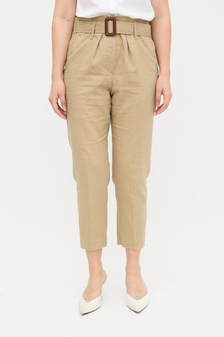 Brunello Cucinelli Linen Belted Pant