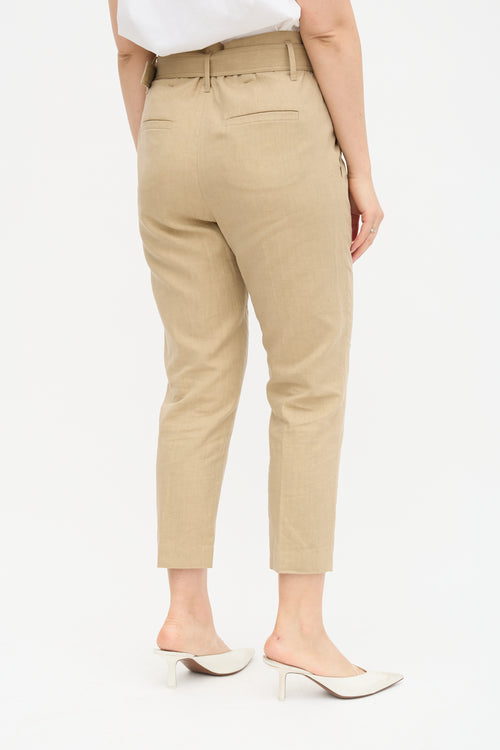 Brunello Cucinelli Linen Belted Pant