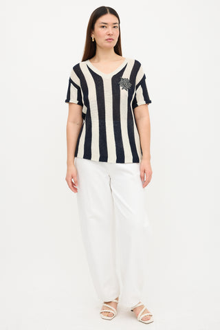 Brunello Cucinelli Linen Embellished Top