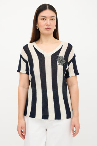 Brunello Cucinelli Linen Embellished Top