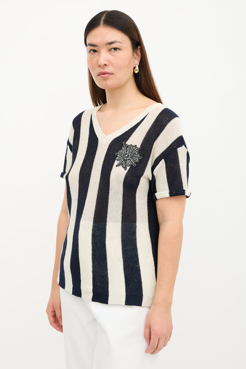 Brunello Cucinelli Linen Embellished Top